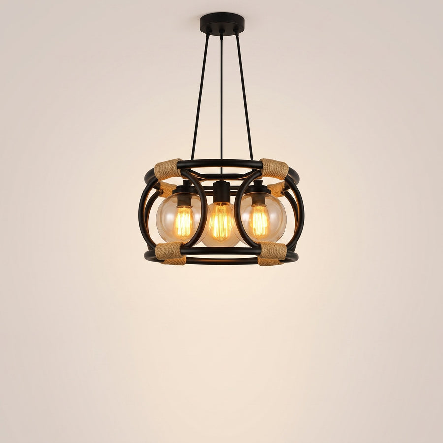 Artisan Rope Pendant - Black Industrial