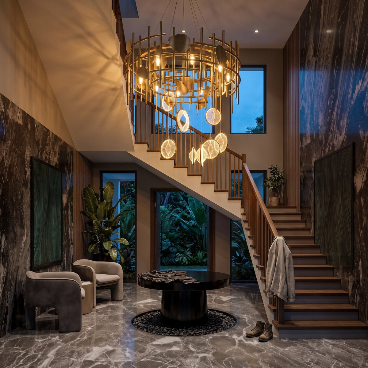 Imperial Cascade chandelier in situ