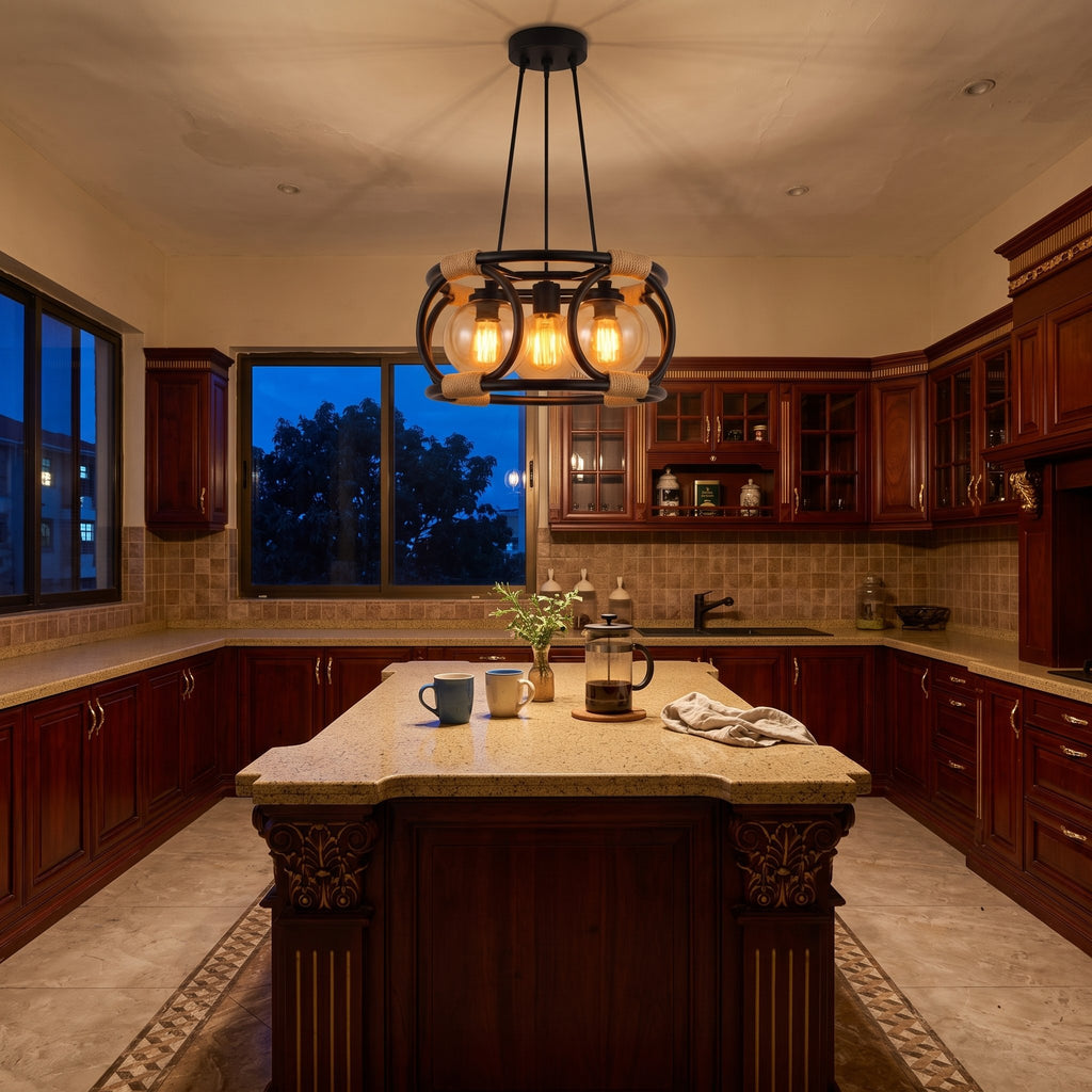 Artisan rope pendant in situ