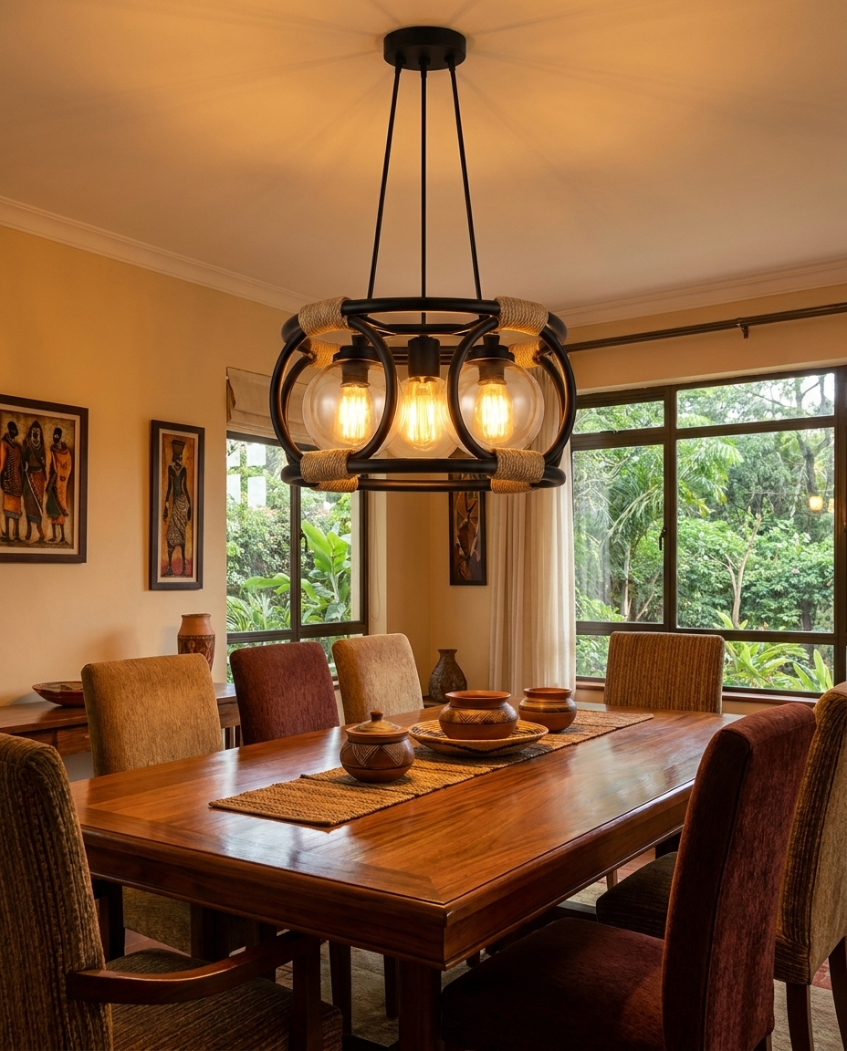 artisan rope pendant - in-situ lifestyle photo