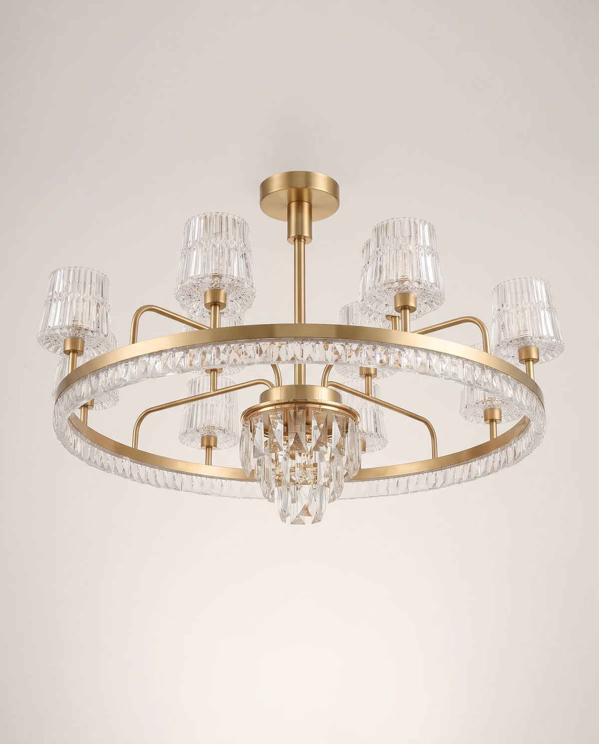 Aurora Crystal Ring Chandelier — Gold