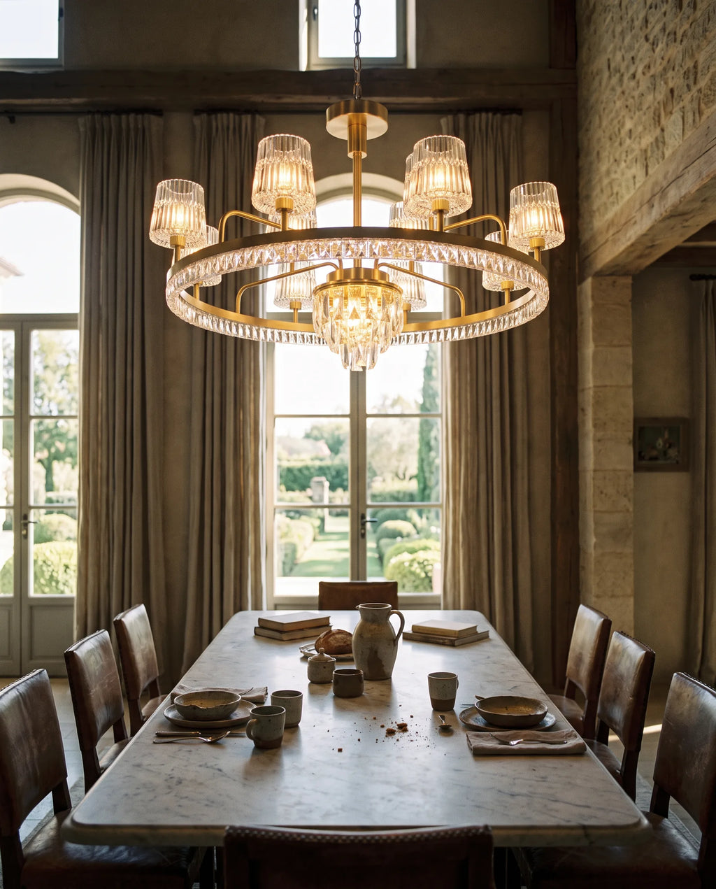 Aurora Crystal Ring Chandelier — Gold