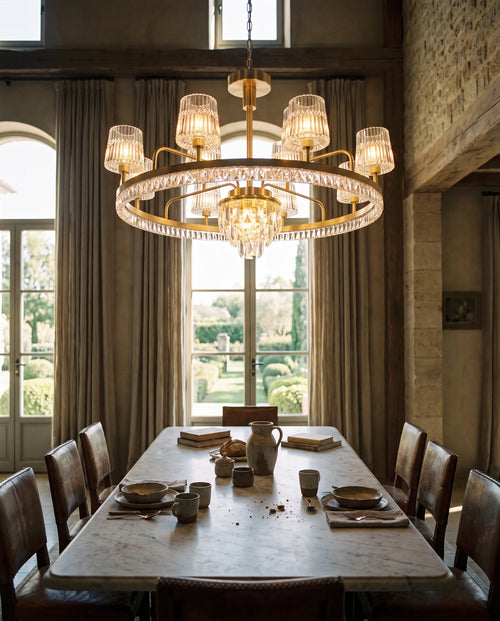 Aurora Crystal Ring Chandelier — Gold
