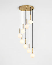 Brass Opal-Globe Cluster Pendant - Brushed Brass