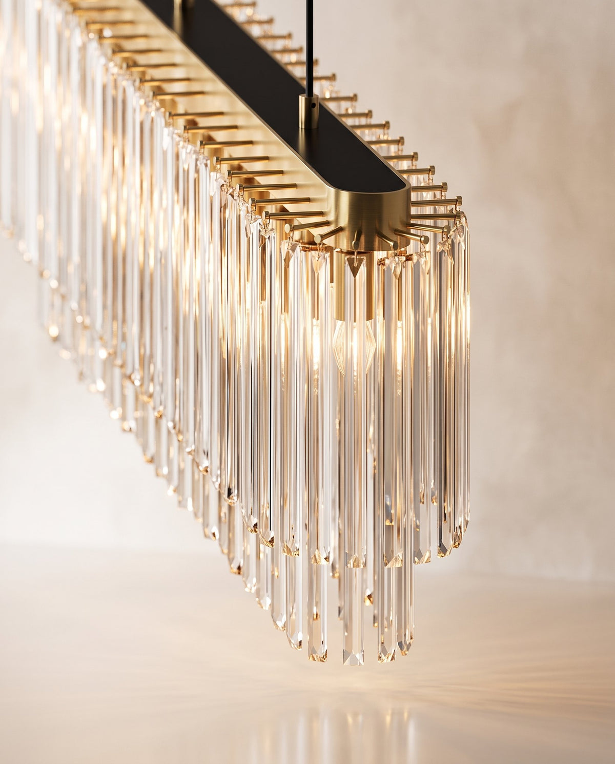 Cascade crystal fringe detail
