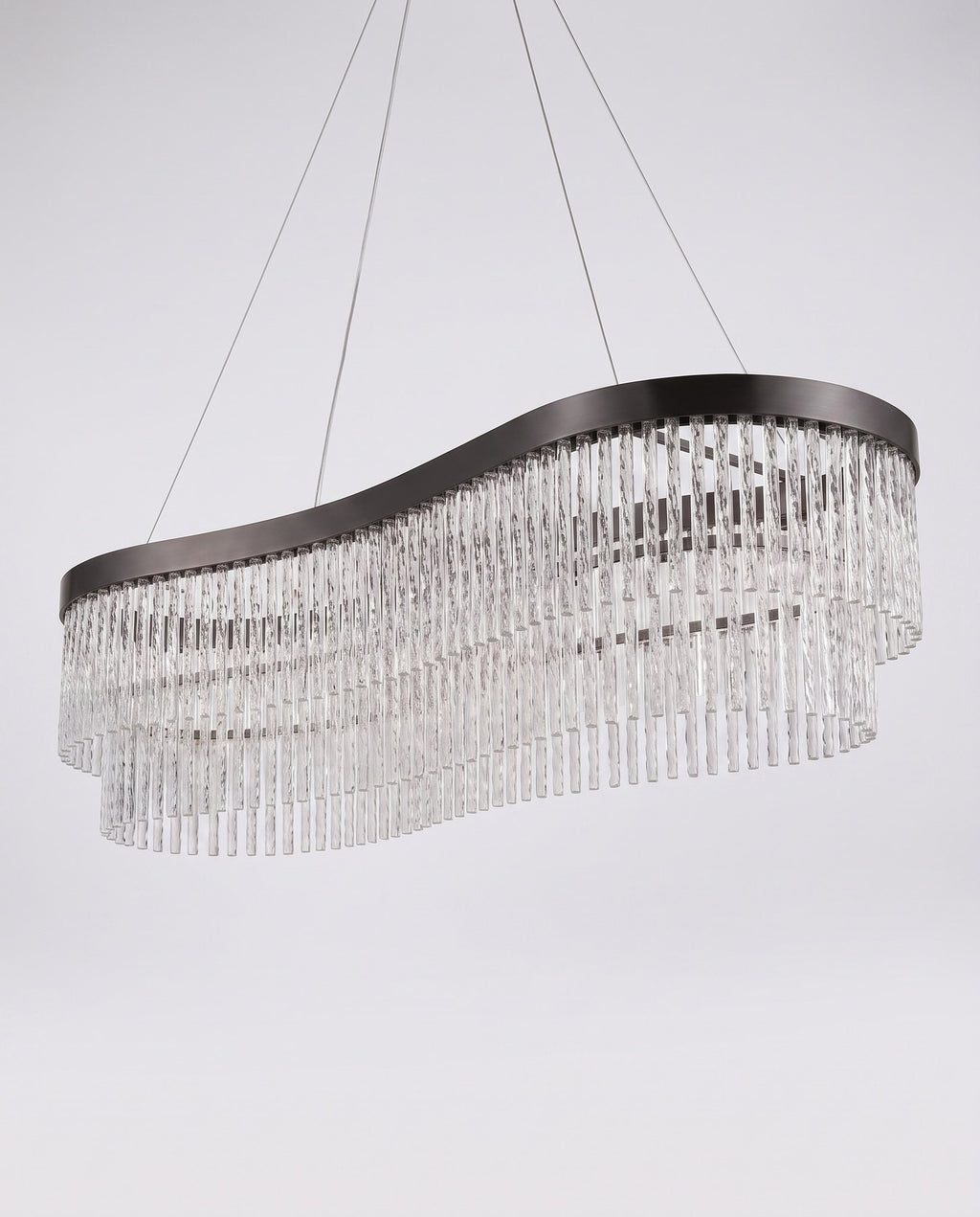 Cascade crystal fringe angle view