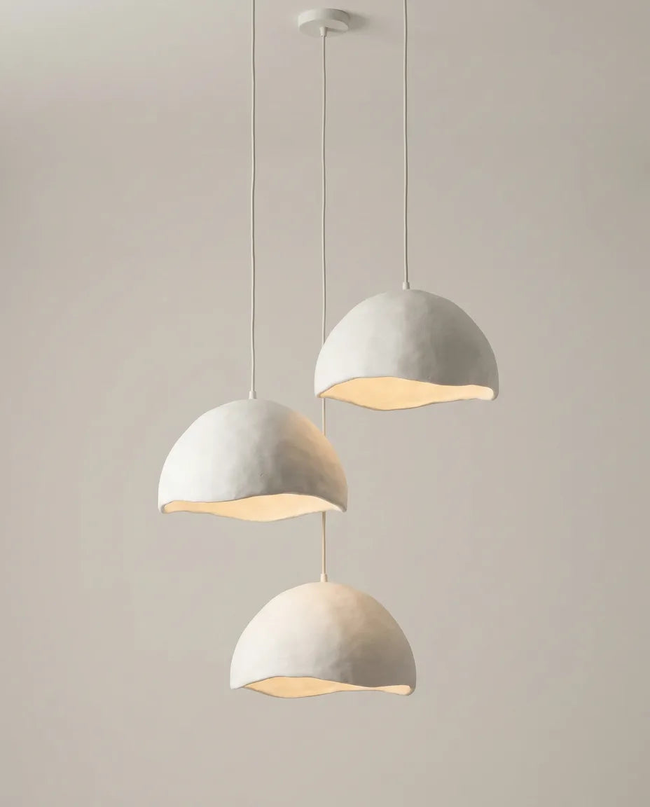 Dune Plaster Dome Pendant — Wabi-Sabi White