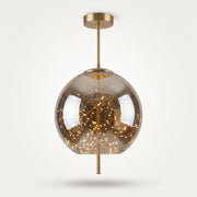 Firefly Smoked Globe Pendant - Amber & Gold