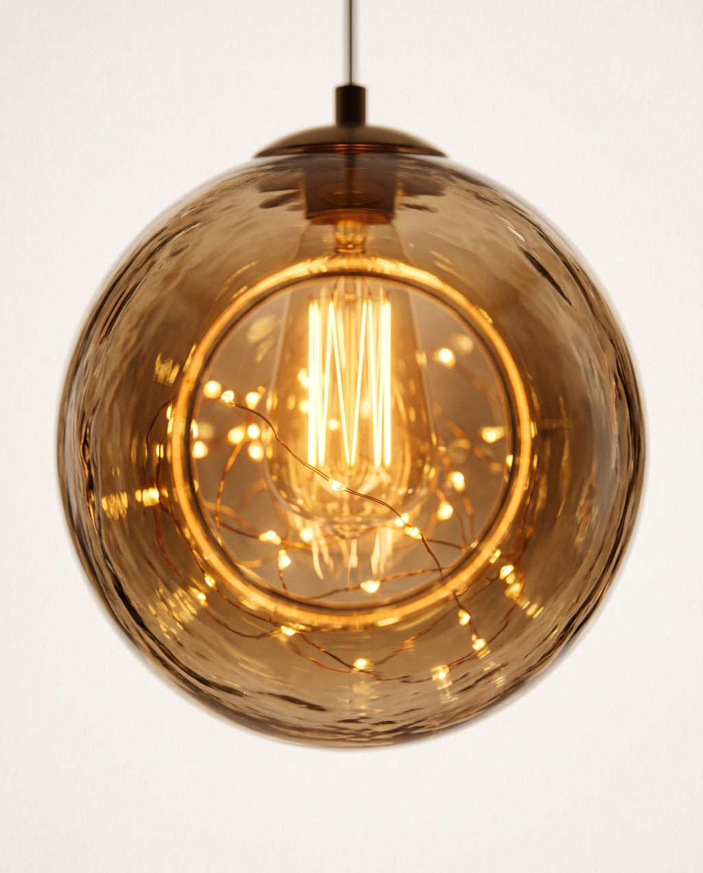 Firefly smoked globe pendant detail