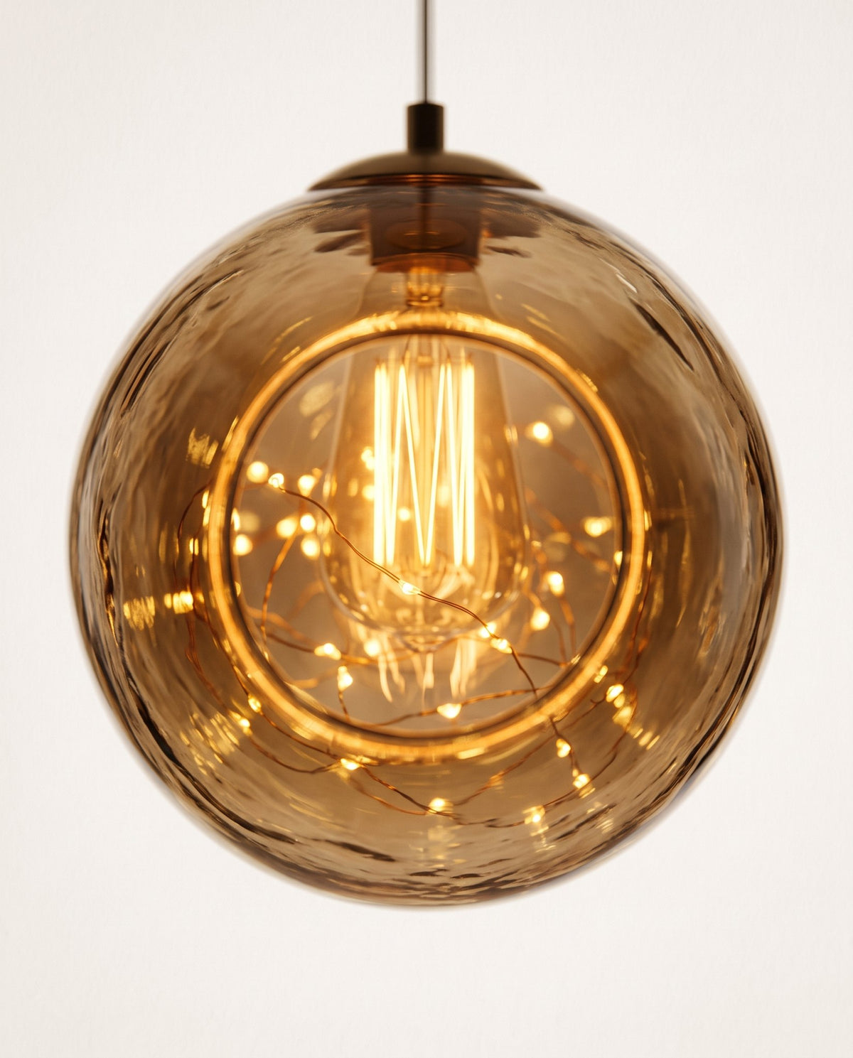 Firefly smoked globe pendant detail