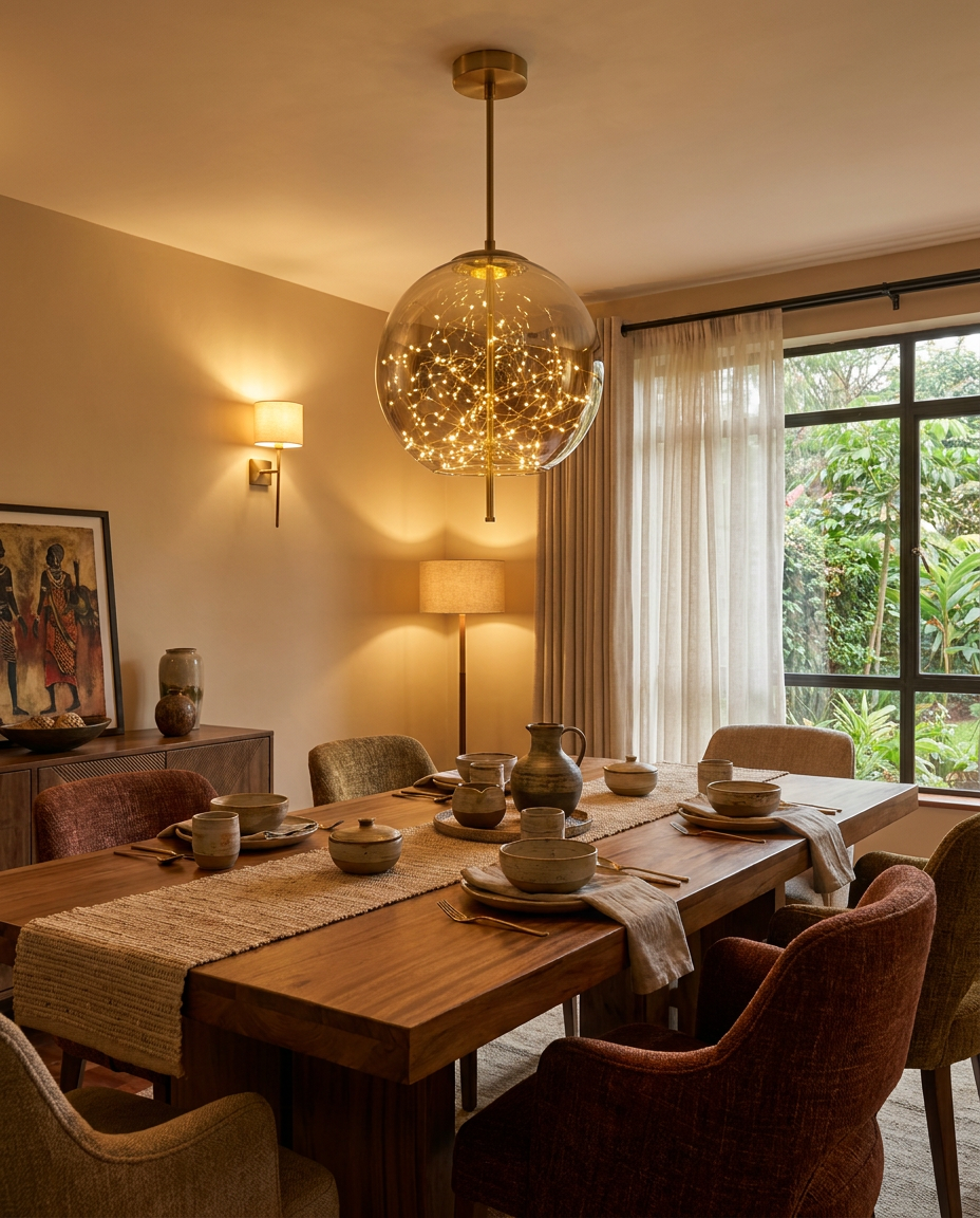 firefly smoked globe pendant - in-situ lifestyle photo