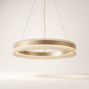 Halo Fluted Glass Chandelier - Champagne Gold