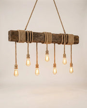 Harbour Beam Chandelier — Wood & Rope