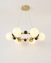 Orbit Opal Globe Chandelier — Gold & Black