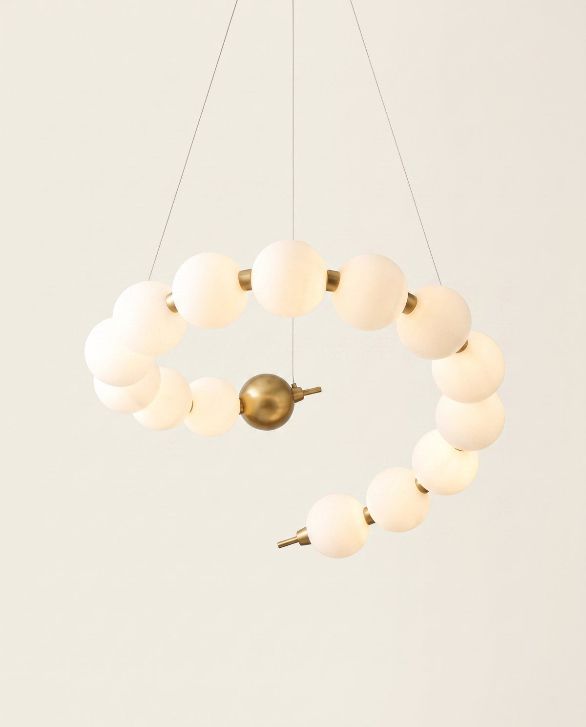 Perla globe chandelier angle view
