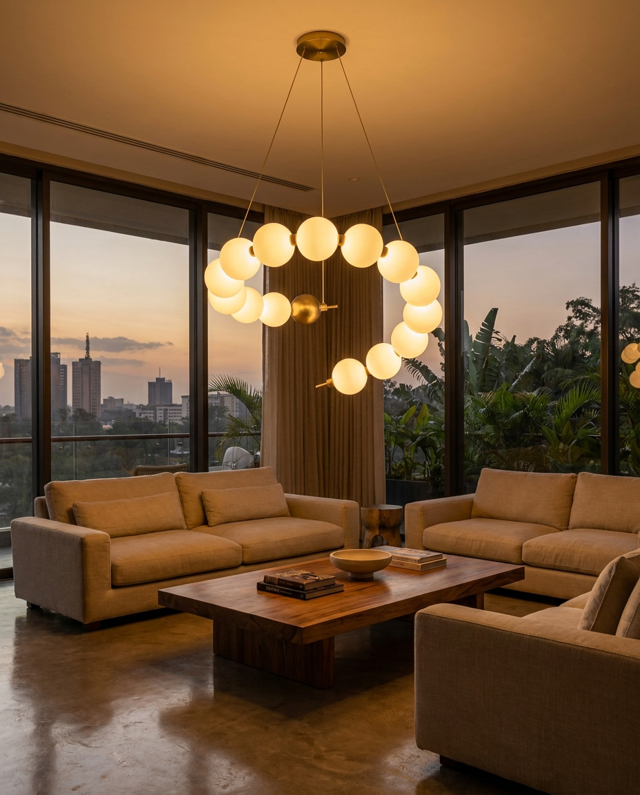 perla globe chandelier - in-situ lifestyle photo