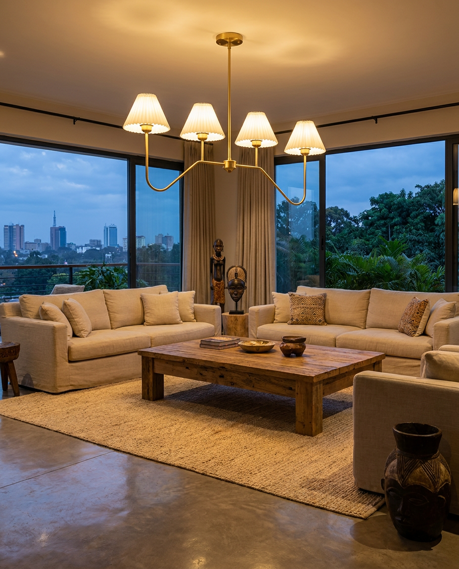 pleat chandelier - in-situ lifestyle photo