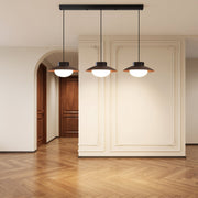Timber Cone Linear Pendant - Black & Wood