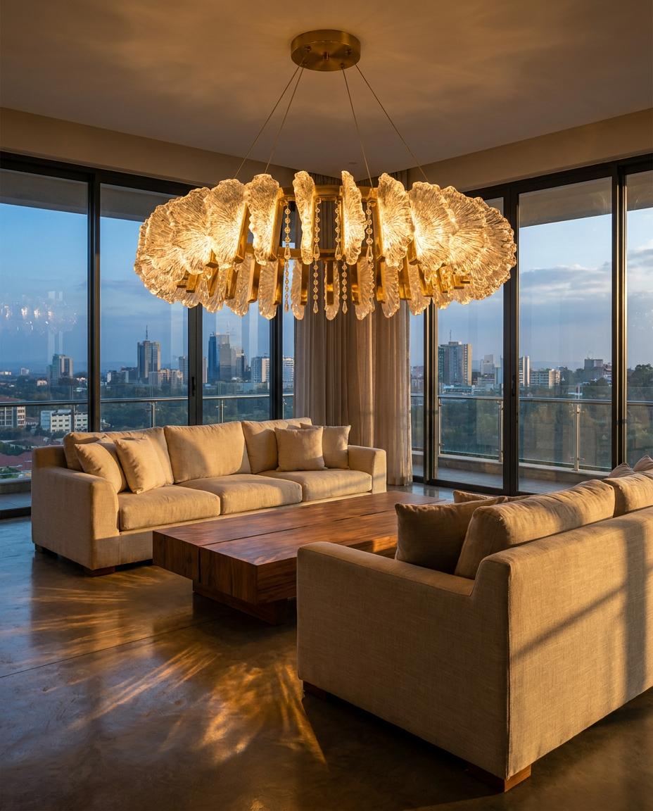 versailles leaf chandelier - in-situ lifestyle photo