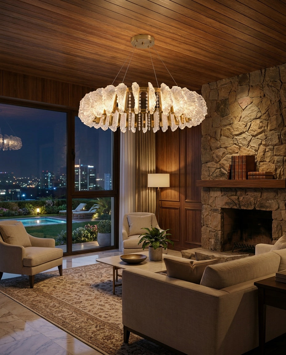 Versailles Leaf Chandelier — bulk-ordered finish for developer projects